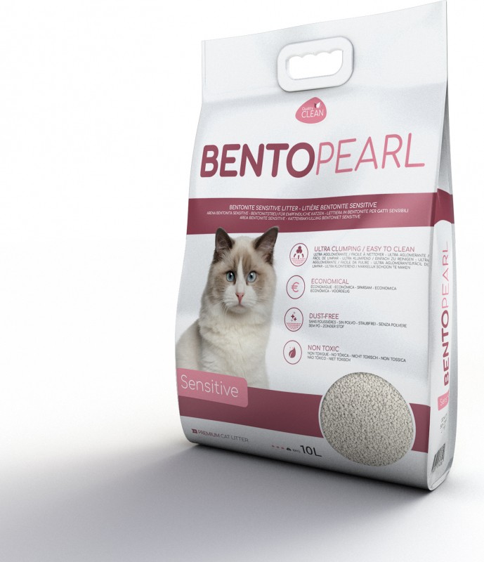 Litière minérale ultra agglomérante pour chat sensible ou chaton Bento Pearl Sensitive