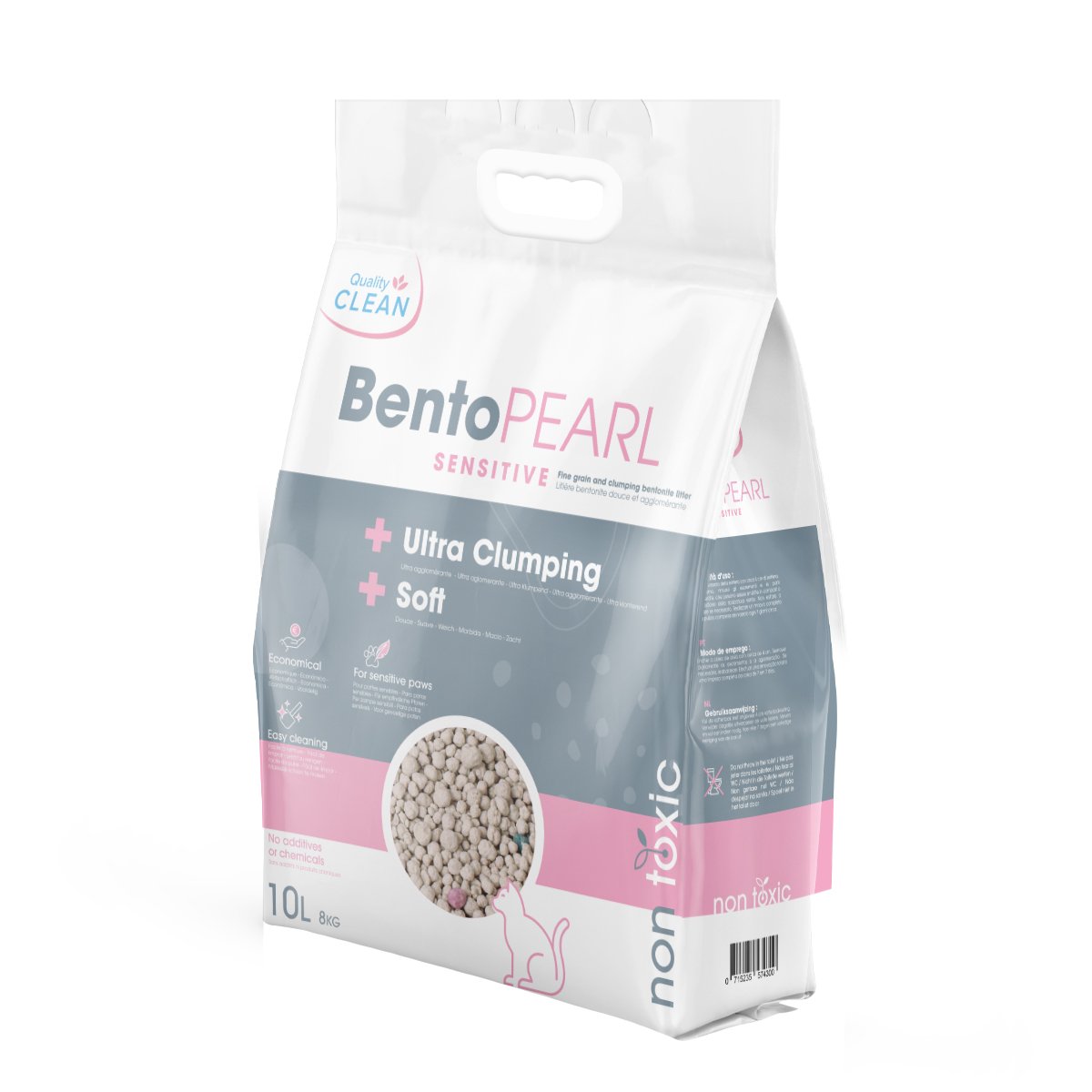 Klumpendes Mineralstreu Quality Clean BentoPearl Sensitive ideal für empfindlichen Katzen und Kätzchen