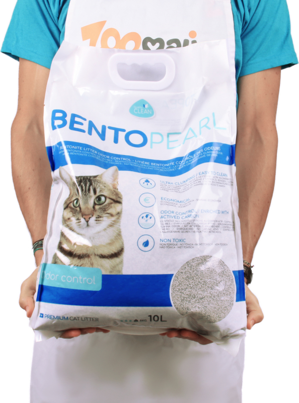 Litière pour chat BentoPearl Odor Control Quality Clean ultra agglomérante 8 kg 