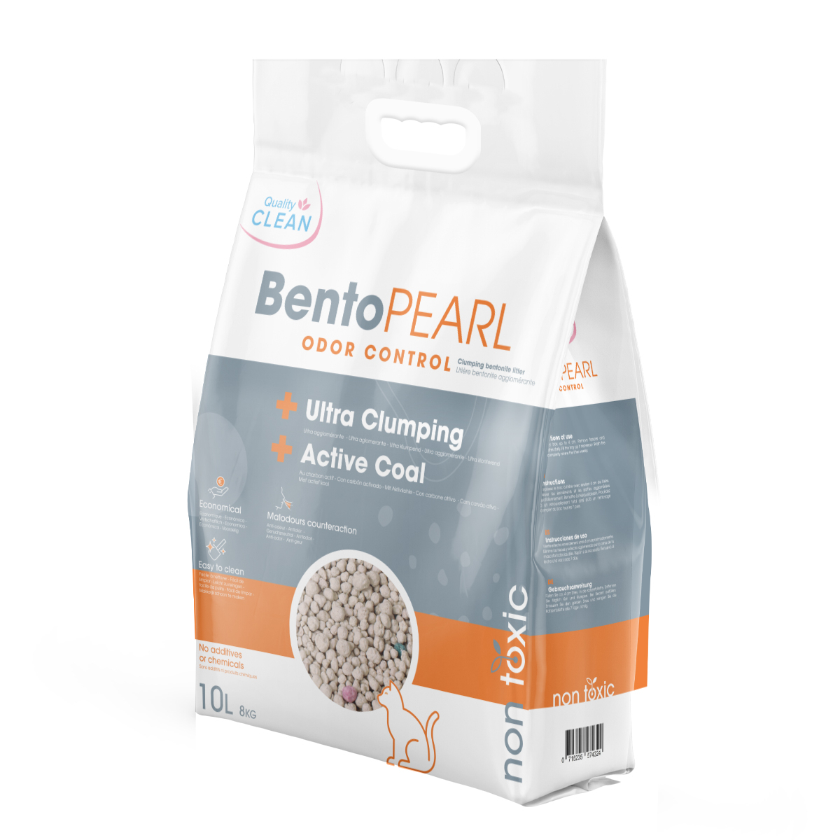 Lettiera per gatto Bento Pearl Odor Control Quality Clean ultra agglomerante 8 kg