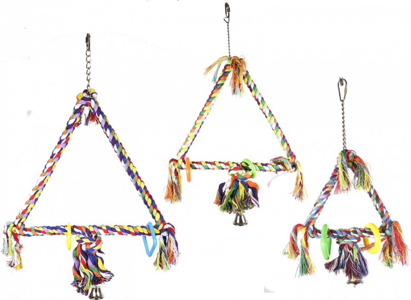 Jouet pour oiseaux Vadigran Triangle coloré - Disponible en 3 tailles