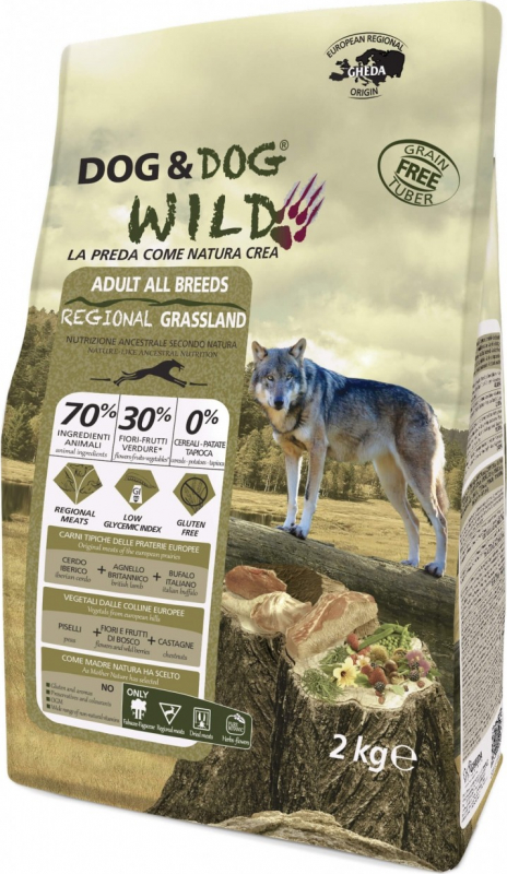GHEDA Dog&Dog Wild Regional Grassland Sans Céréales pour Chien Adulte