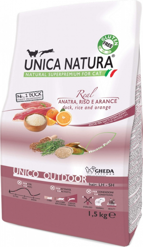 GHEDA Unica Natura Outdoor Canard & Riz pour Chat