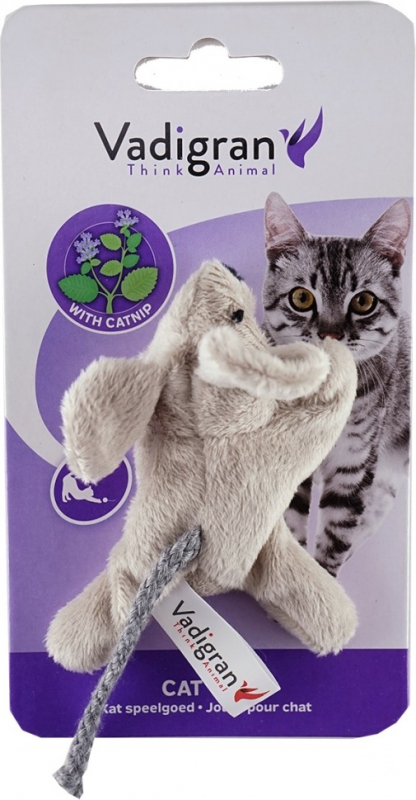 Brinquedo gato peluche ratinho cinzento 13,5cm