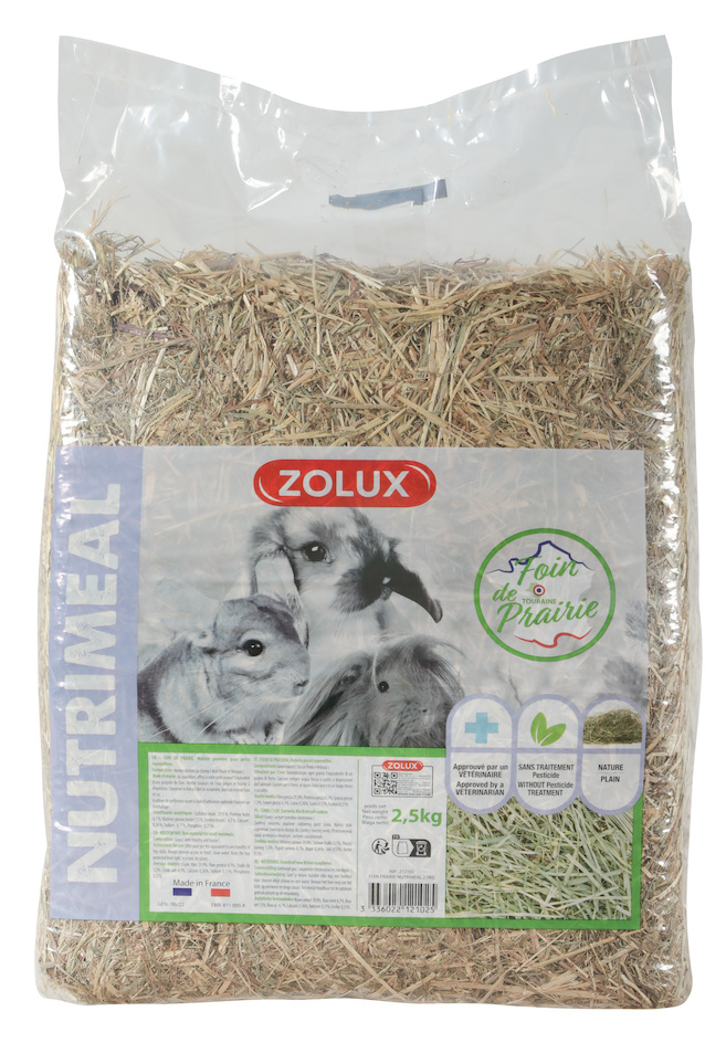 Feno de prado para animais roedores Zolux 2,5kg