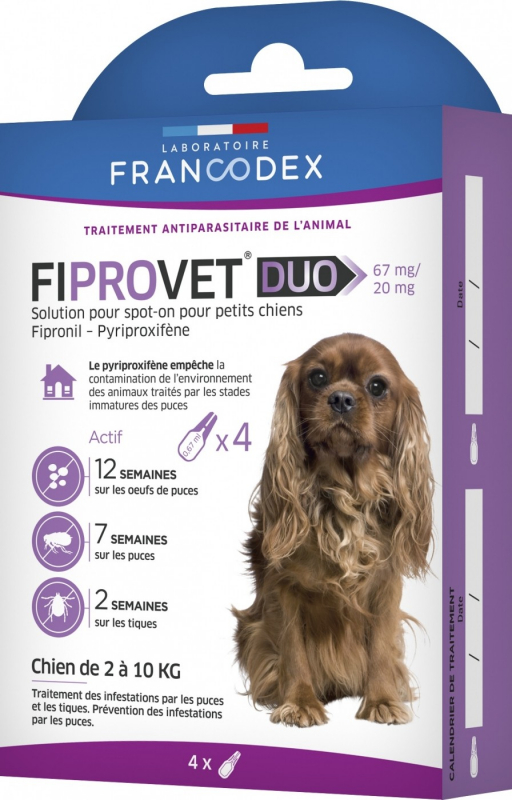 Francodex Fiprovet Duo Pipettes Spot-on pour chiens