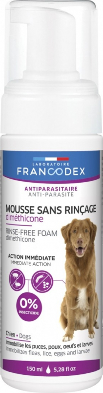 Francodex Mousse Sans-Rinçage Diméthicone pour chiens