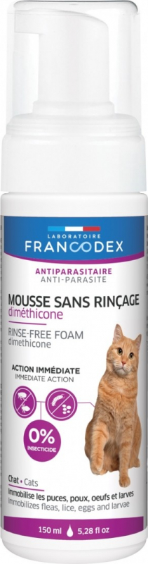 Francodex Mousse Sans-Rinçage Diméthicone pour chats