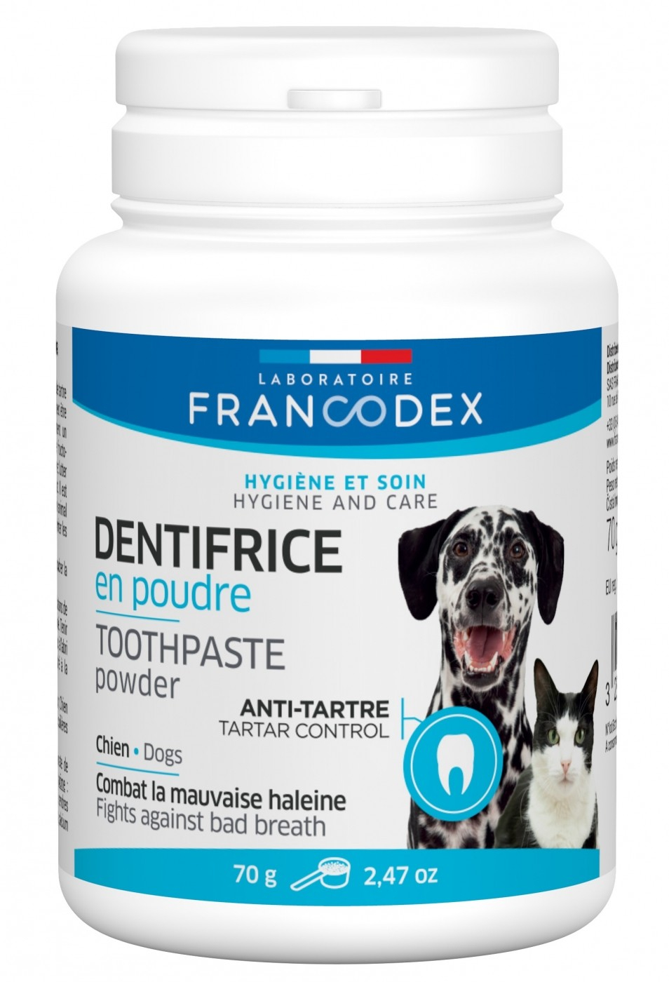 Francodex Dentifricio in polvere per cani e gatti - 70g