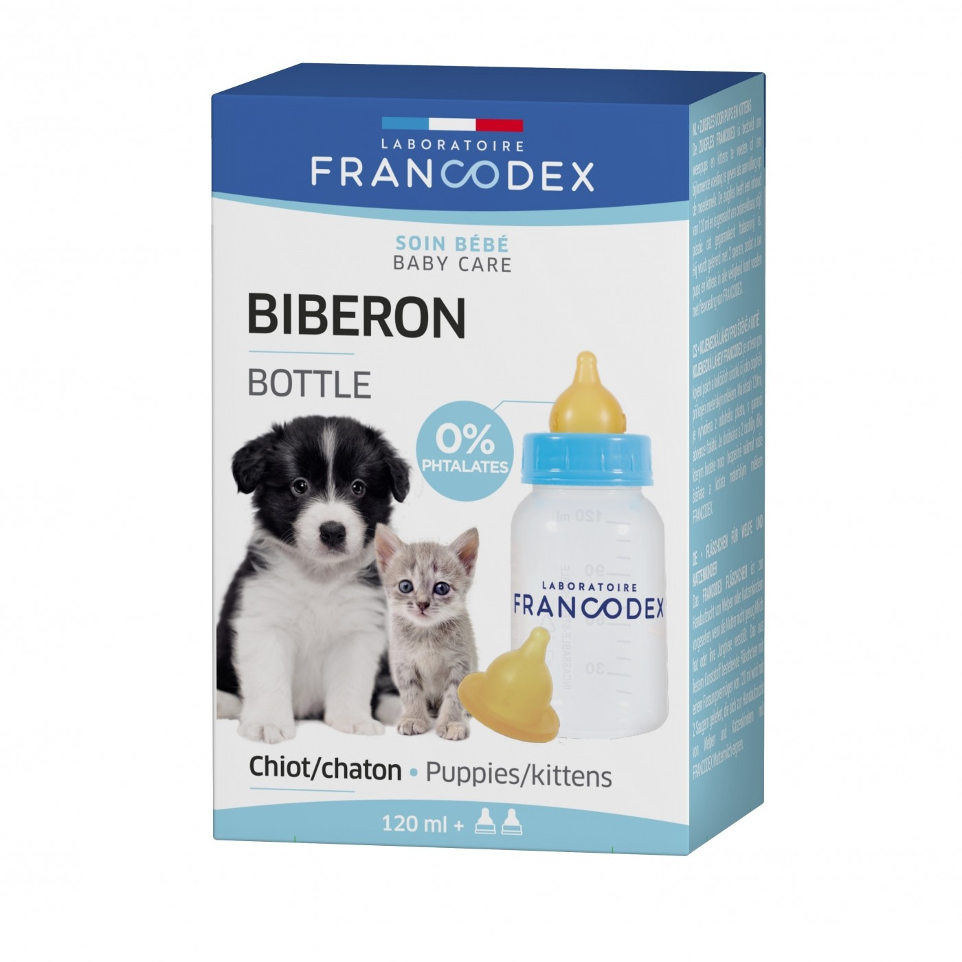 Francodex Biberon + 2 tétines pour chiots et chatons
