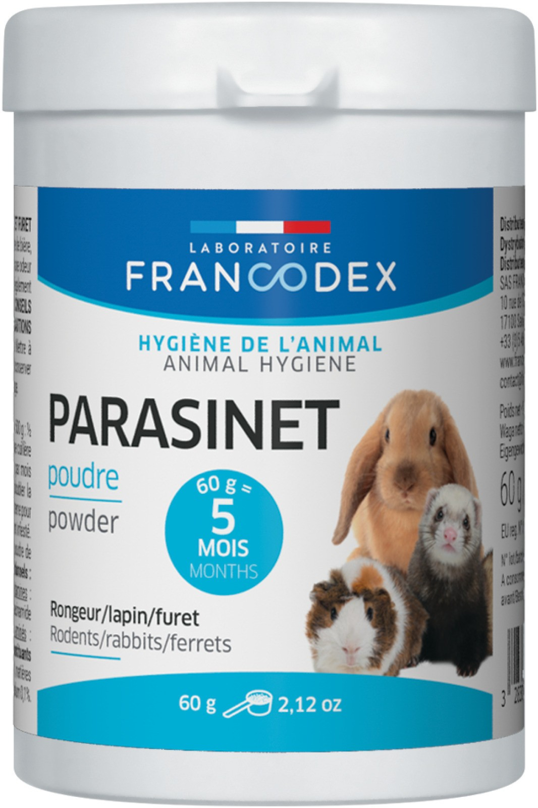 Francodex PARASINET Complemento alimenticio para conejos y roedores - 60g