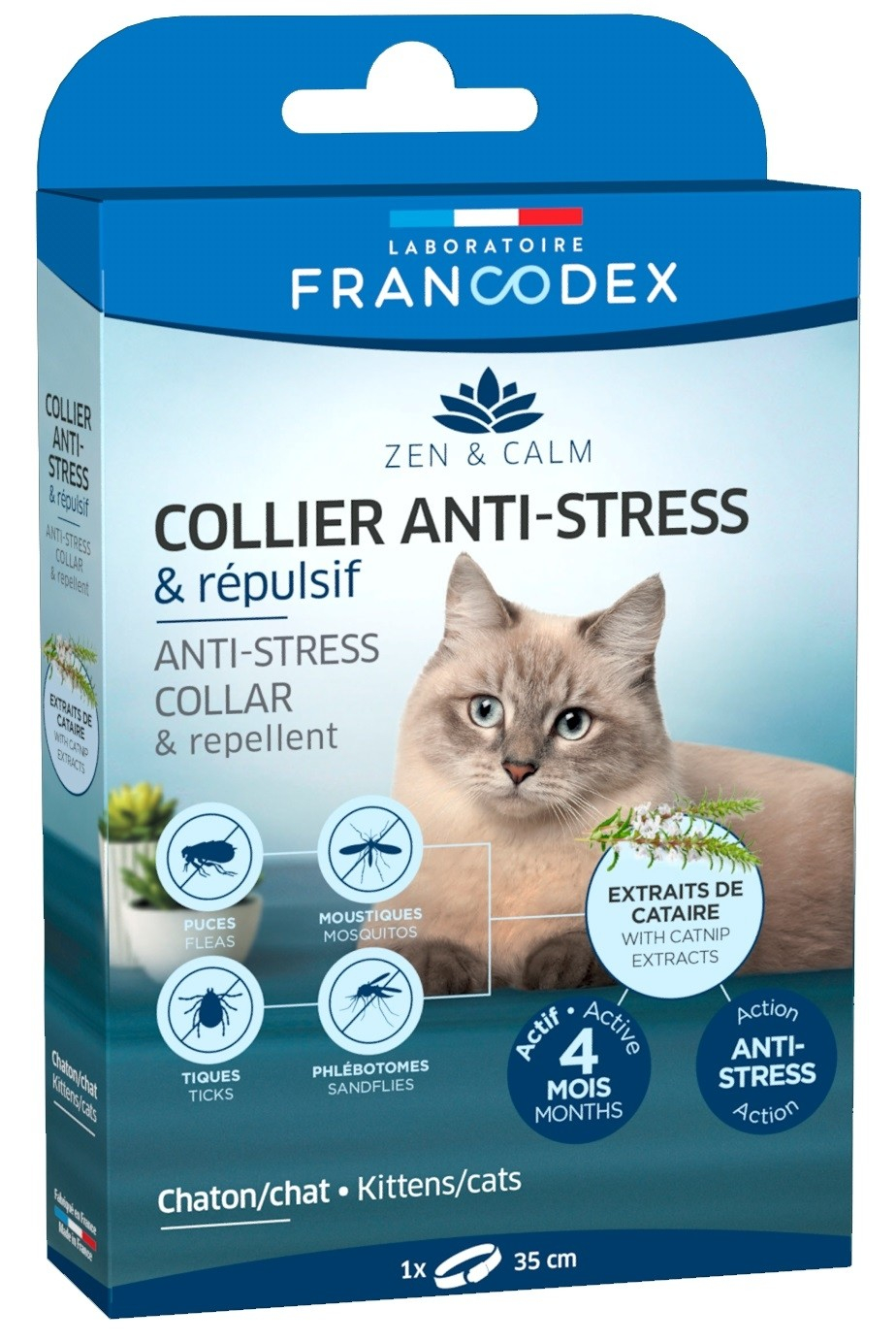 Francodex Coleira antiestressante e repelente para gatinhos e gatos