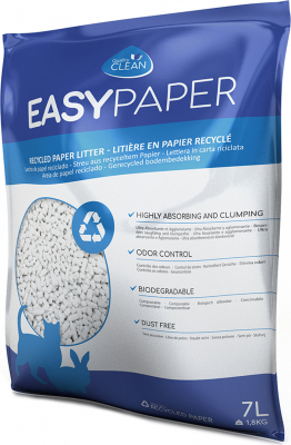 Litière papier recyclé ultra agglomérante et sans poussière Easypaper Quality Clean
