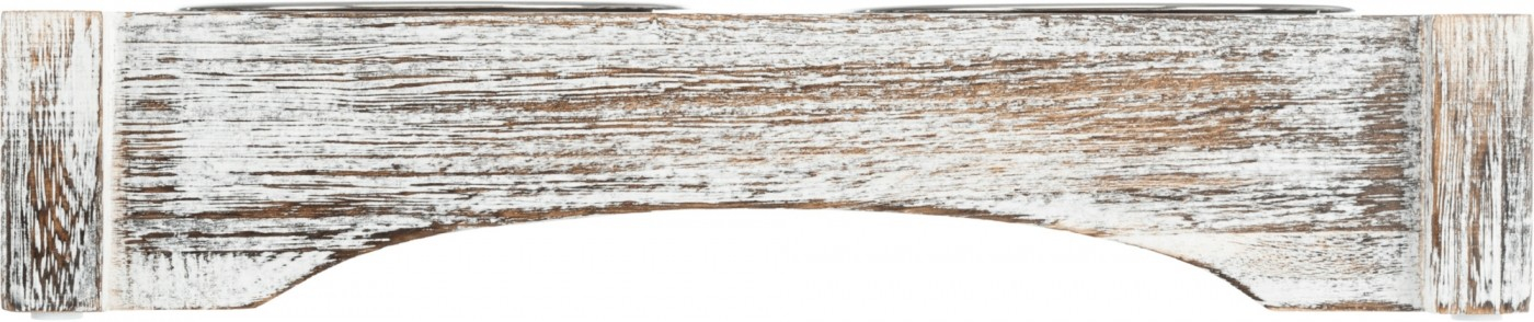Conjunto Trixie de 2 taças de aço inoxidável em suporte de madeira