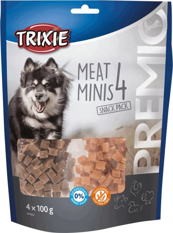 PREIS Meat Minis Packung mit kleinen Preisen für Hunde mit Hühner-, Enten-, Rind- und Lammgeschmack