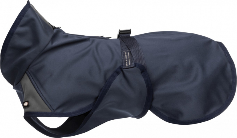 Trixie Manteau imperméable pour chien Aston Softshell Bleu/Gris foncé - Coupe large 