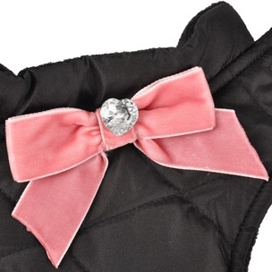 Cappotto per cane nero e rosa Lolita Flamingo