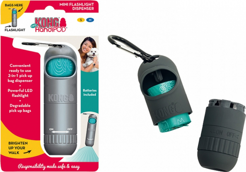 KONG HandiPod Mini Dispensador de bolsas para excrementos con linterna