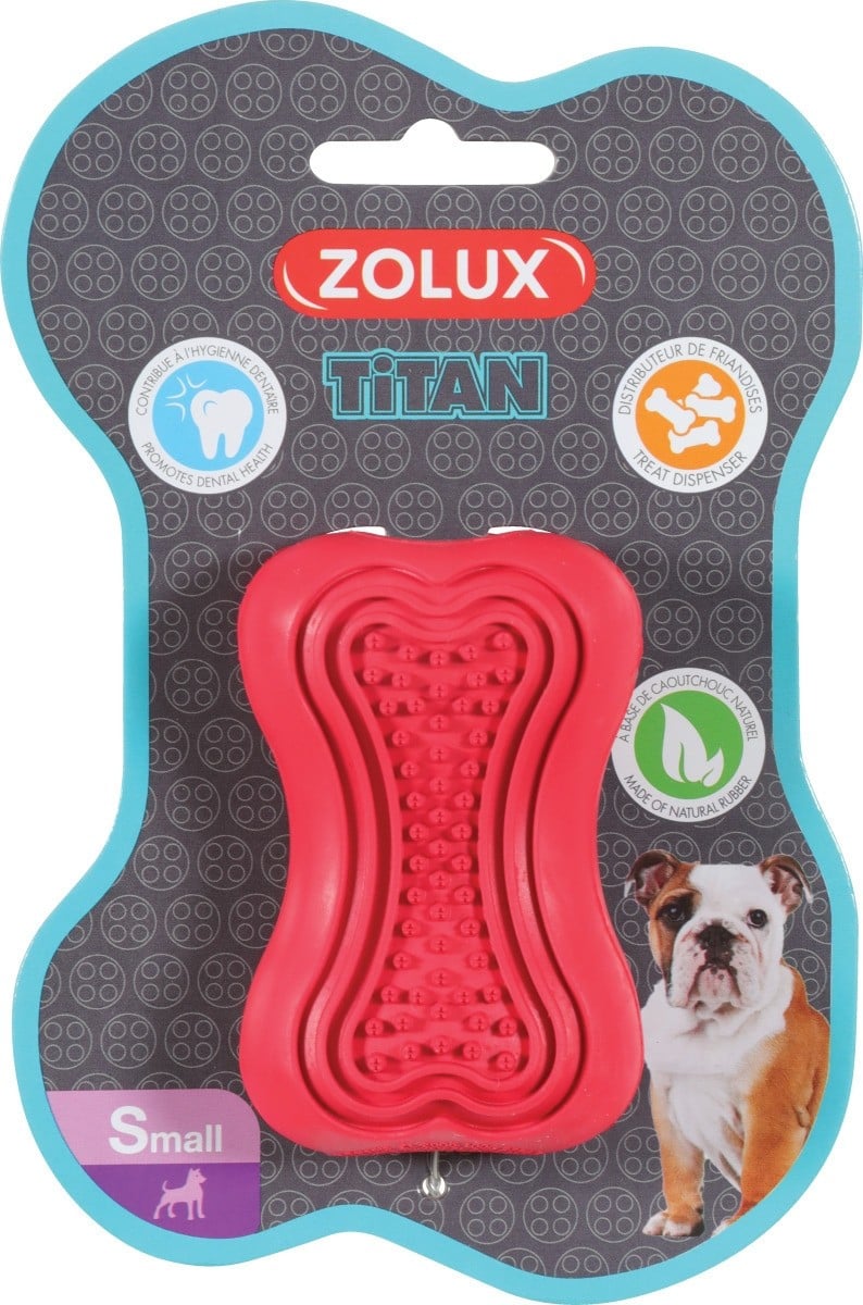 Titan Zolux - brinquedo de roer para cão em plástico vermelho - vários tamanhos