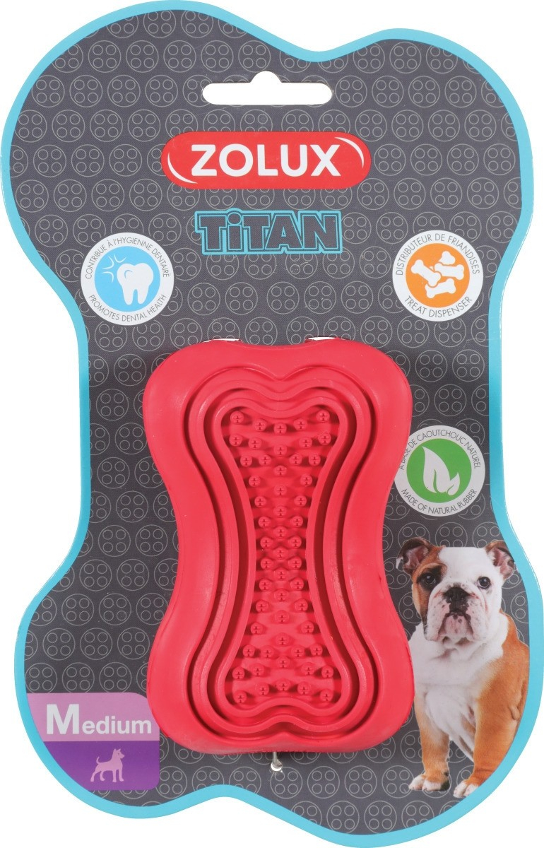 Titan Zolux - brinquedo de roer para cão em plástico vermelho - vários tamanhos