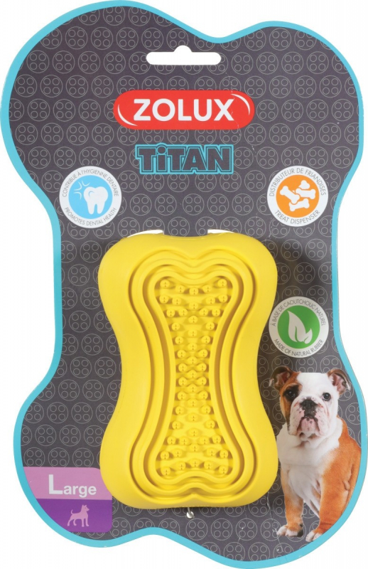 Jouet à mâcher pour chien caoutchouc Titan jaune - plusieurs tailles