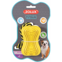 Zolux Jouet chien caoutchouc avec corde Titan jaune