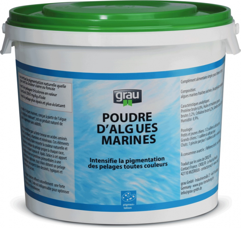 GRAU Polvere naturale di alghe marine, integratore di iodio per cani e gatti
