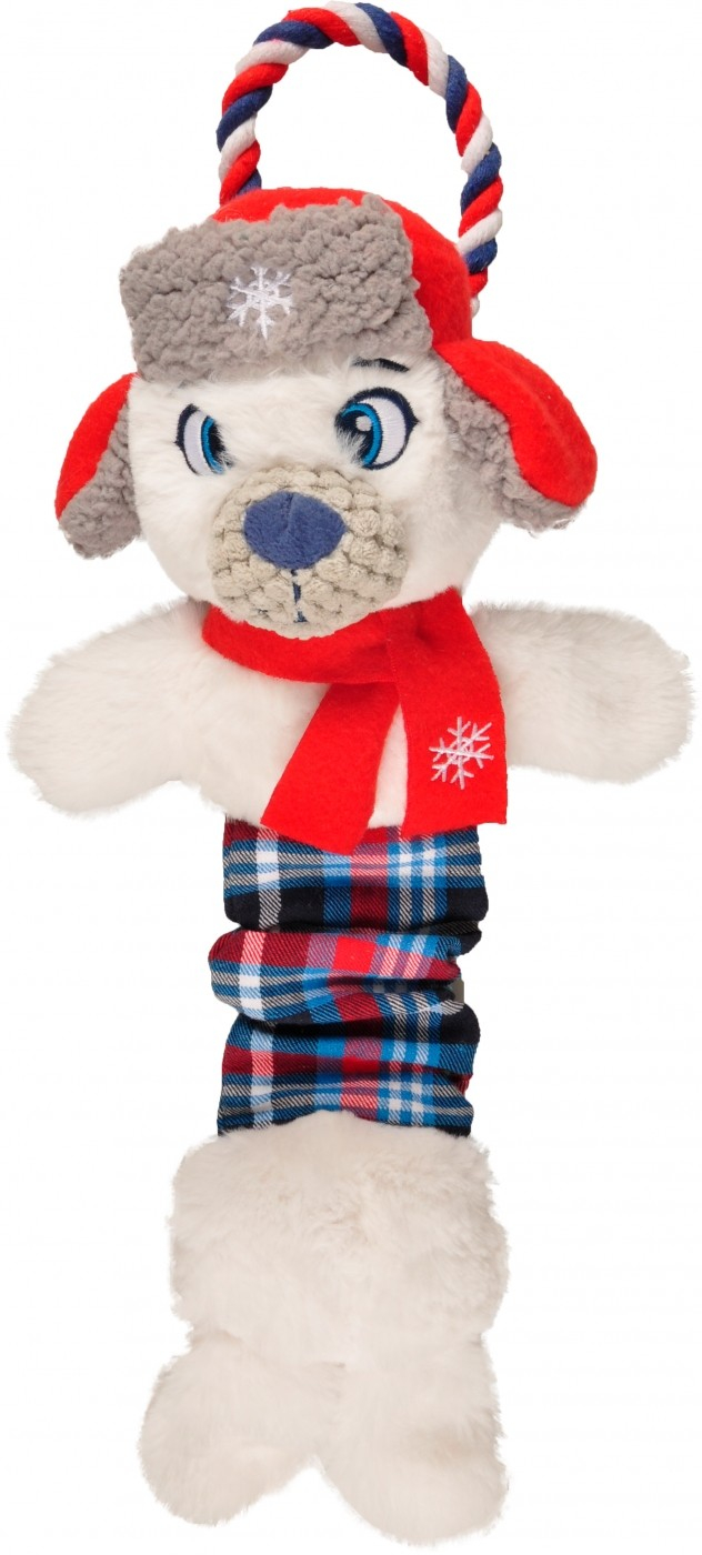 Plüschtier für Hund Eisbär mit Weihnachtsseil 47cm