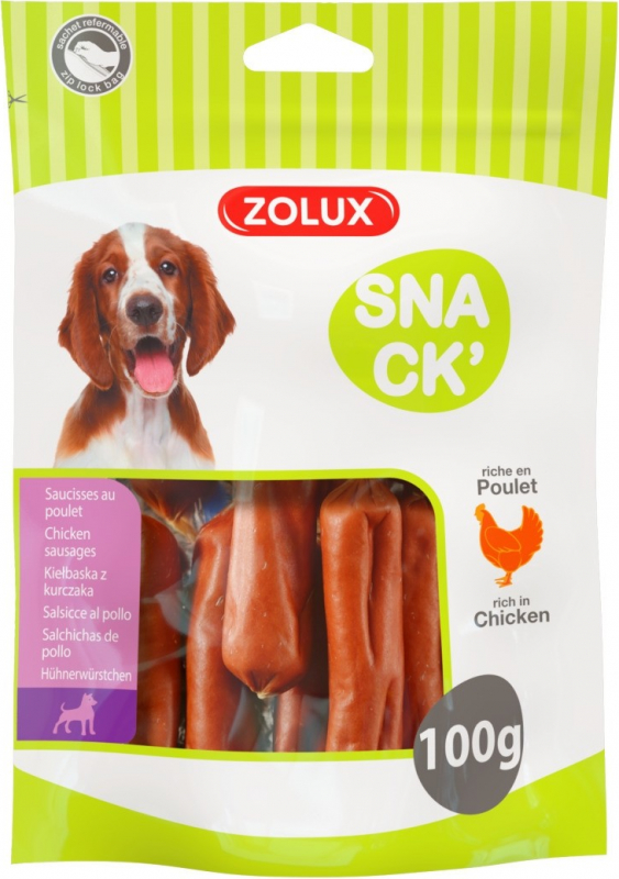 Zolux friandises pour chiens saucisses au poulet - 100g