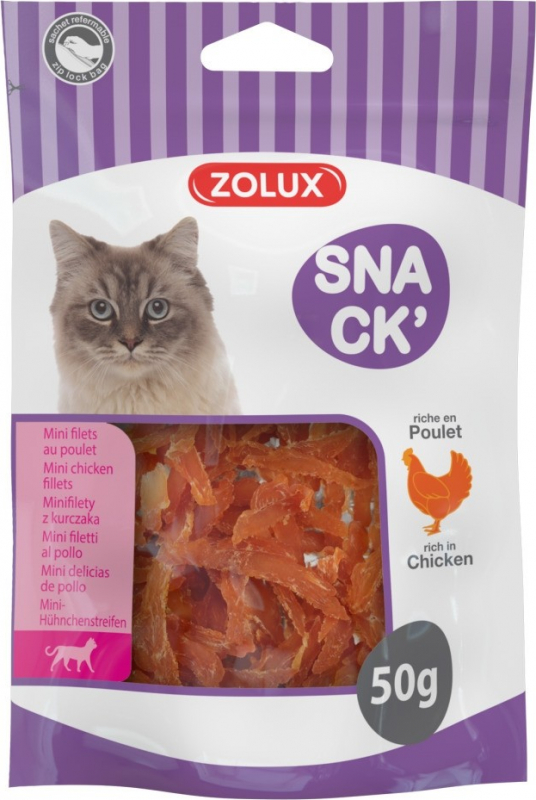 Zolux Friandise pour chat mini filet au poulet - 50g