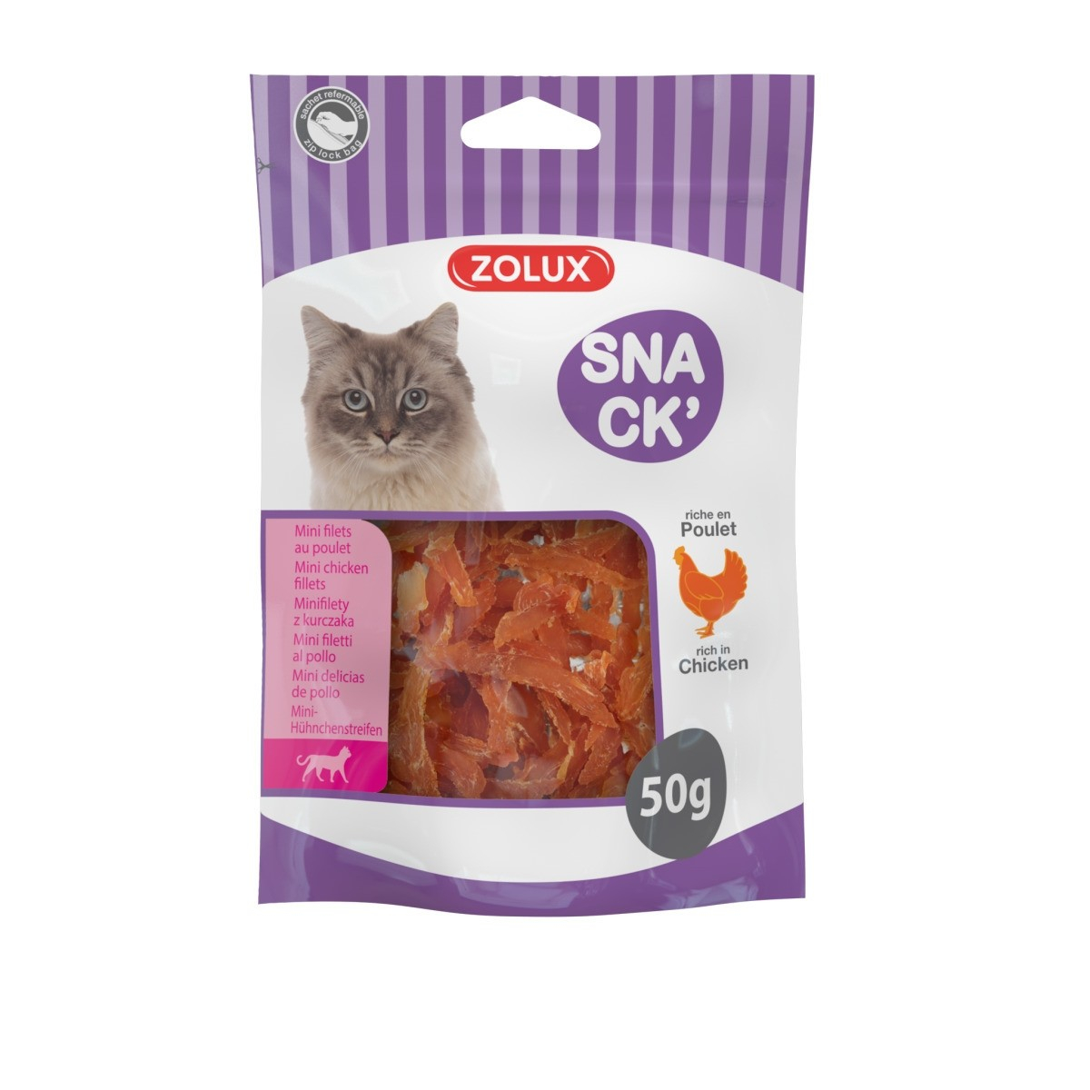 Zolux Golosina para gato mini filete de pollo - 50g