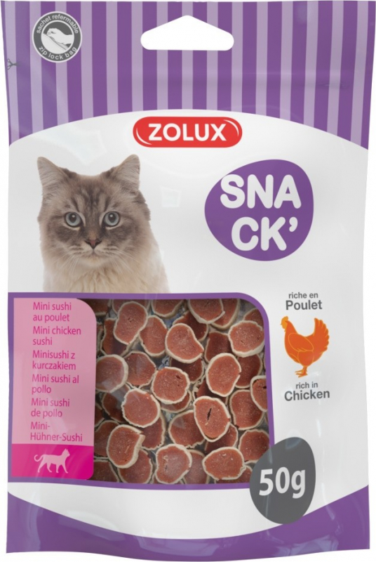 Zolux Friandises pour chat mini sushi au poulet - 50g