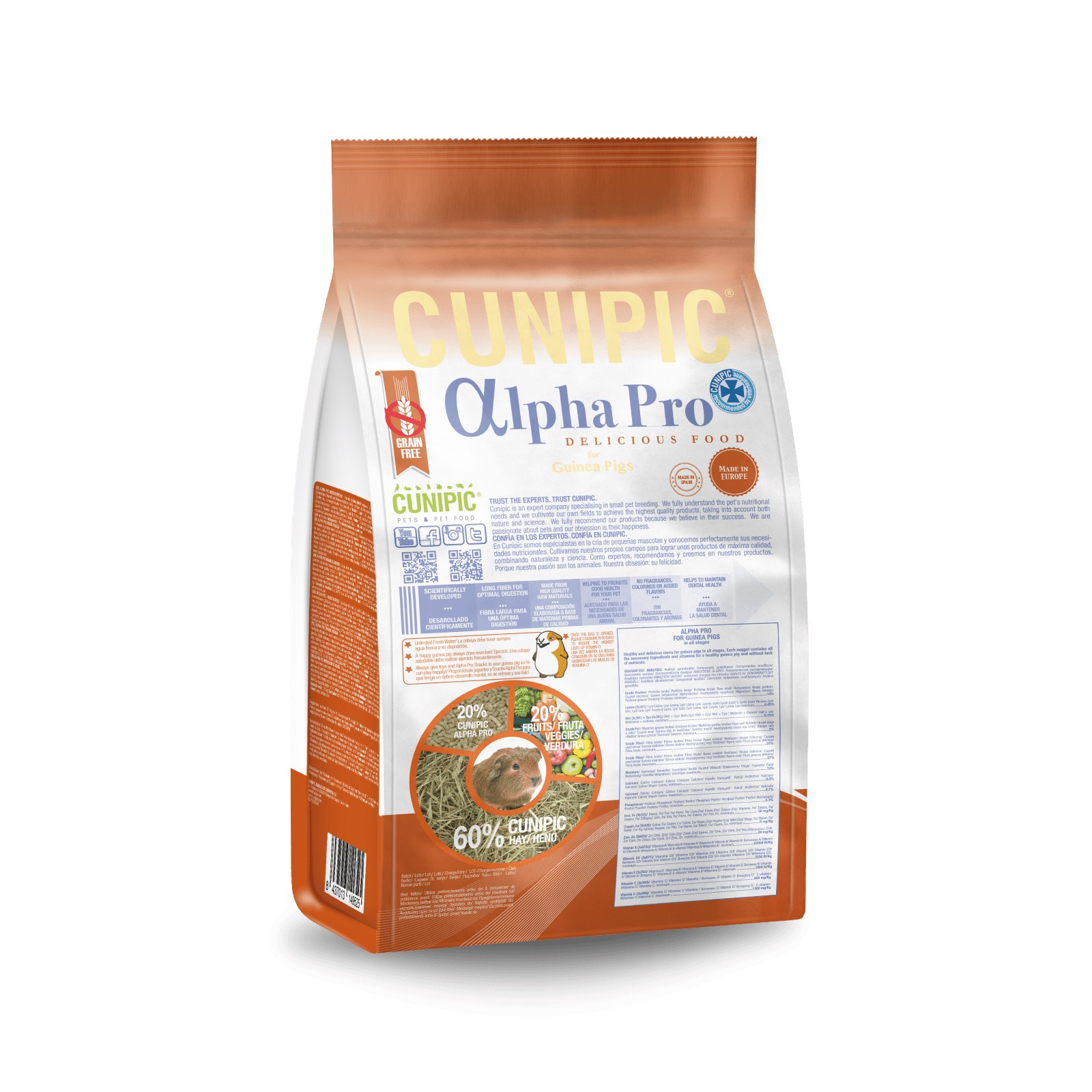 Cunipic Alpha Pro Alimento completo para porquinhos-da-índia