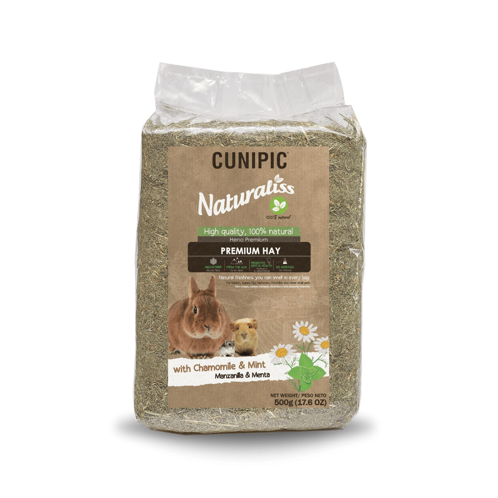 Cunipic Naturaliss Premium Hay Heno con manzanilla & menta para roedores y conejos