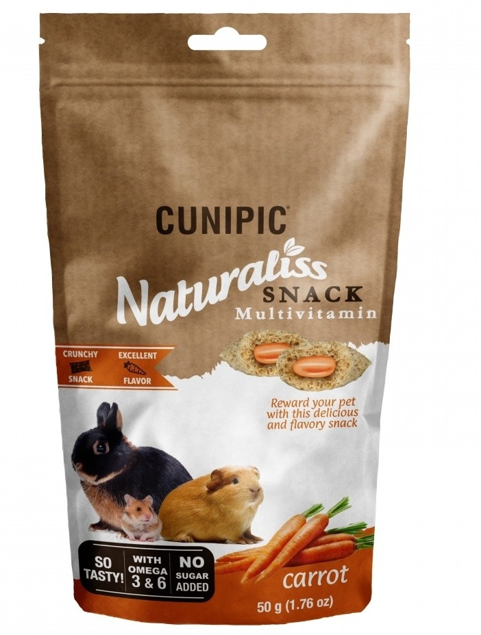 Cunipic Naturaliss Snack Guloseimas multivitamínicas para roedores e coelhos