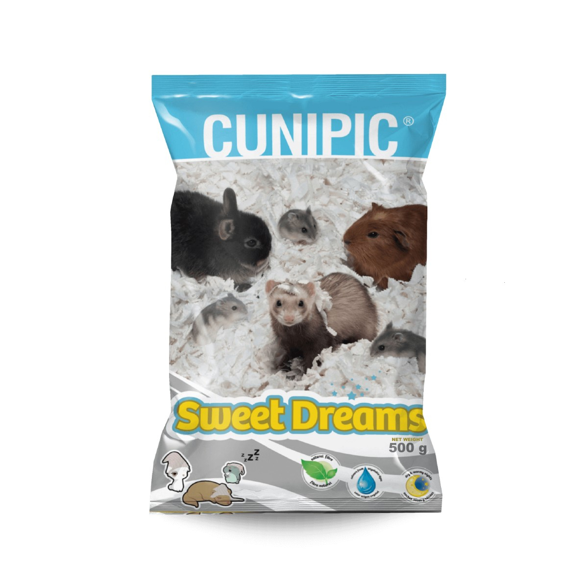 Cunipic Sweet Dreams Cama de papel para pequenos animais feita de papel prensado