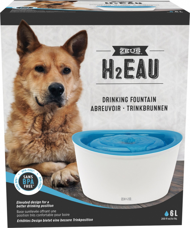 H2EAU Zeus - 6L - Fontaine pour chien et chat 