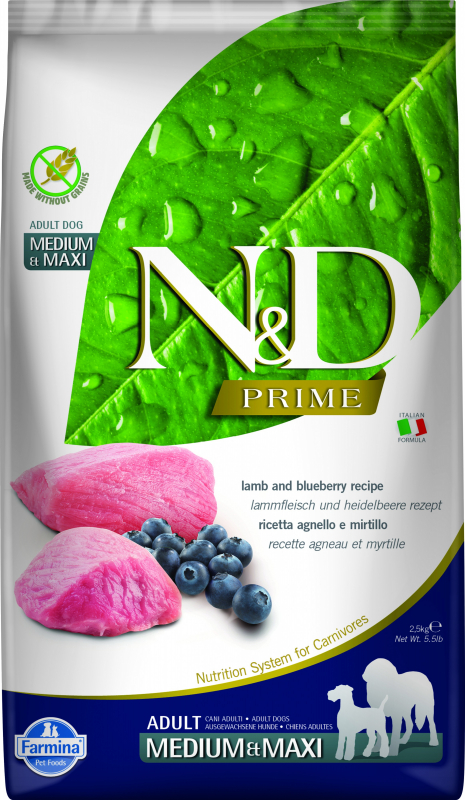 N&D Prime Adult Lamm & Heidelbeer für mittelgroße bis große Hunde