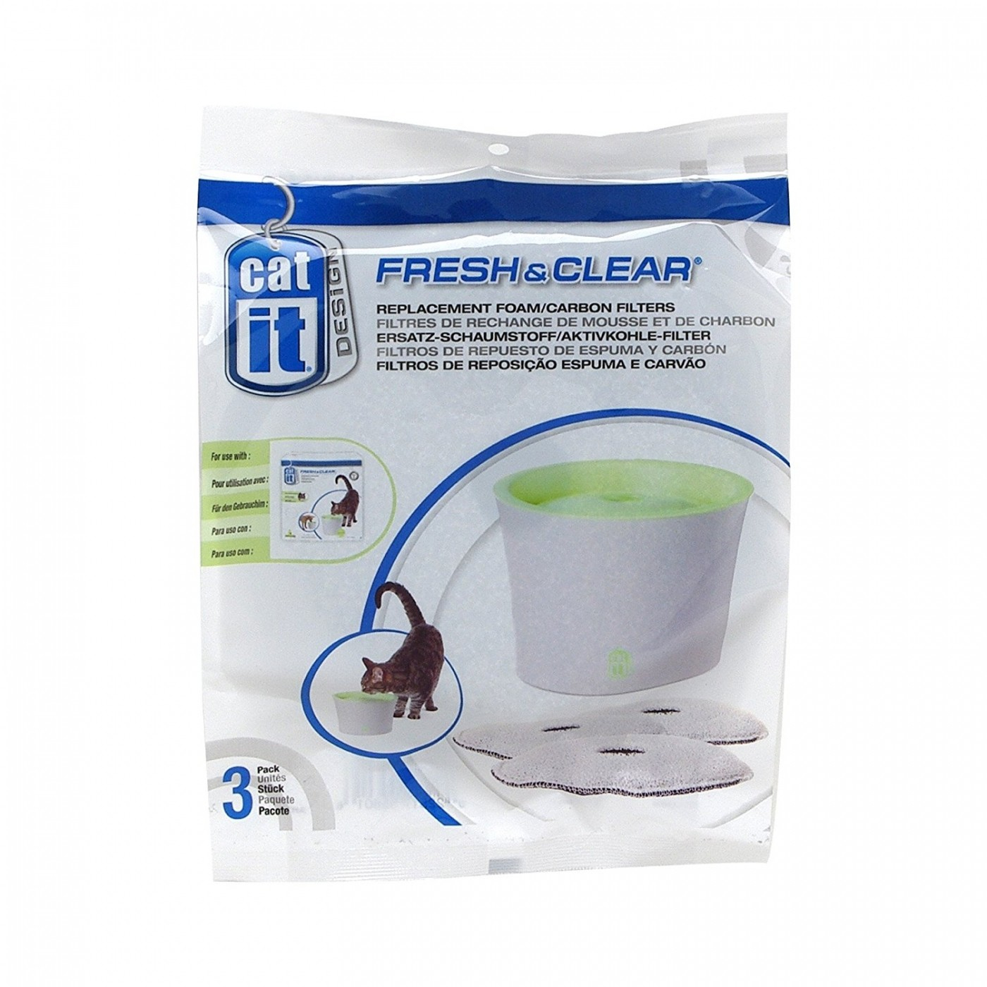 Reservefilters voor drinkfontein 3L Fresh-Clear