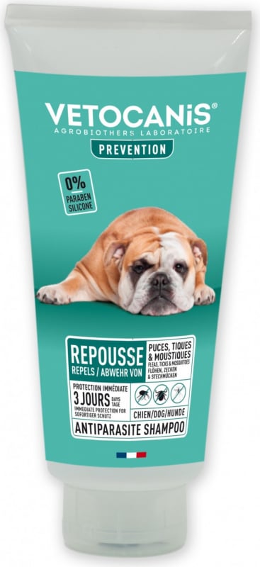 Shampoing antiparasitaire pour chien Vetocanis