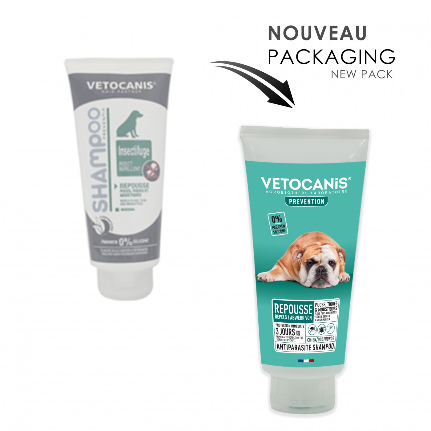 Antiparasitäres Shampoo für Hunde Vetocanis