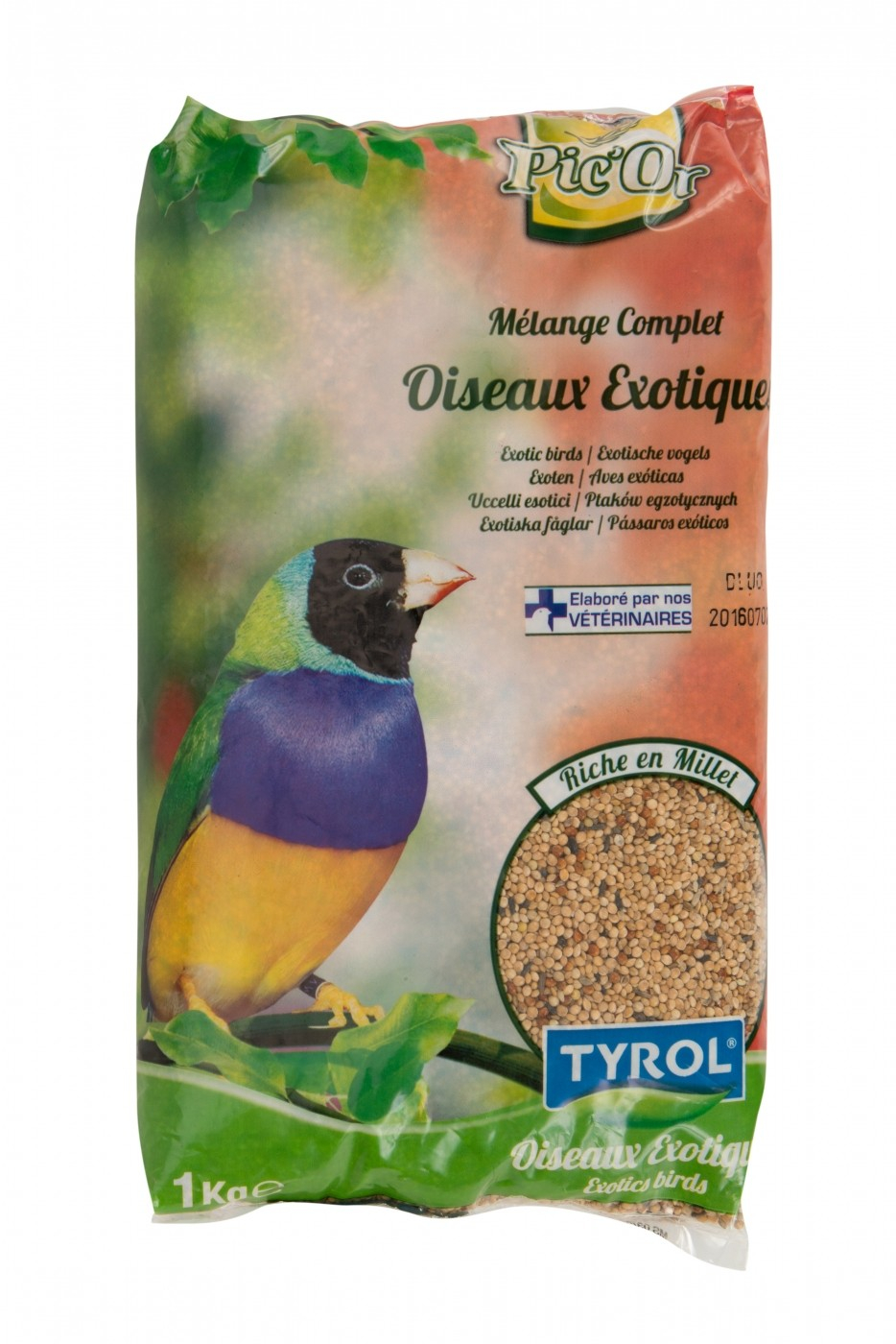 TYROL Comida Completa para Aves Exóticas, Mistura Rica de Sementes de Painço 1KG