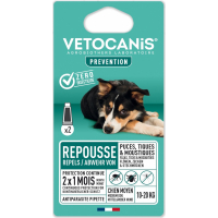 Pipettes répulsives anti-puces et anti-tiques pour chien VETOCANIS