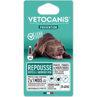 Pipettes répulsives anti-puces et anti-tiques pour chien VETOCANIS