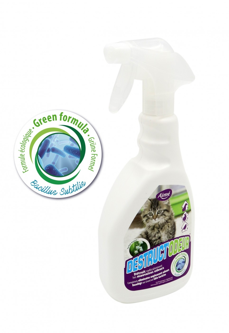 Spray anti-odeurs litière parfum muguet pour chat ou rongeur