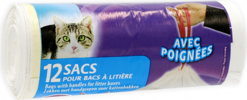 Rouleau de sacs pour bac à litière pour chat