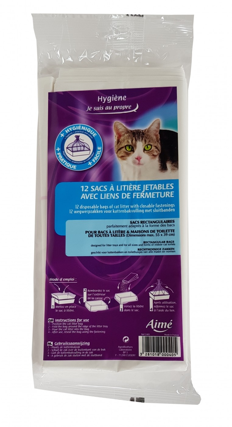 12 Sacchetti per la lettiera del gatto e toilette per gatti