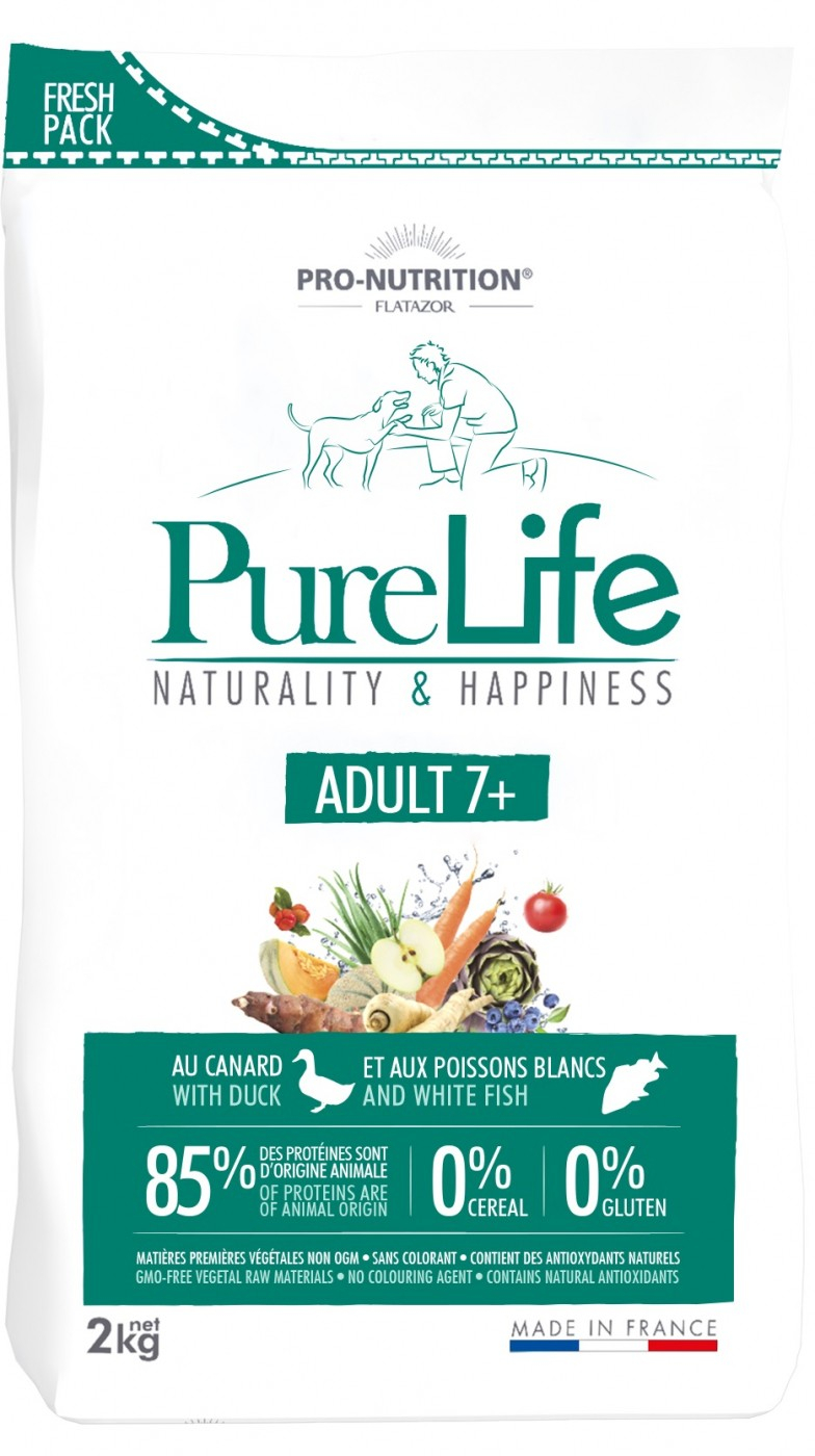 PRO-NUTRITION Pure Life Adult 7+ au Poisson pour chien âgé