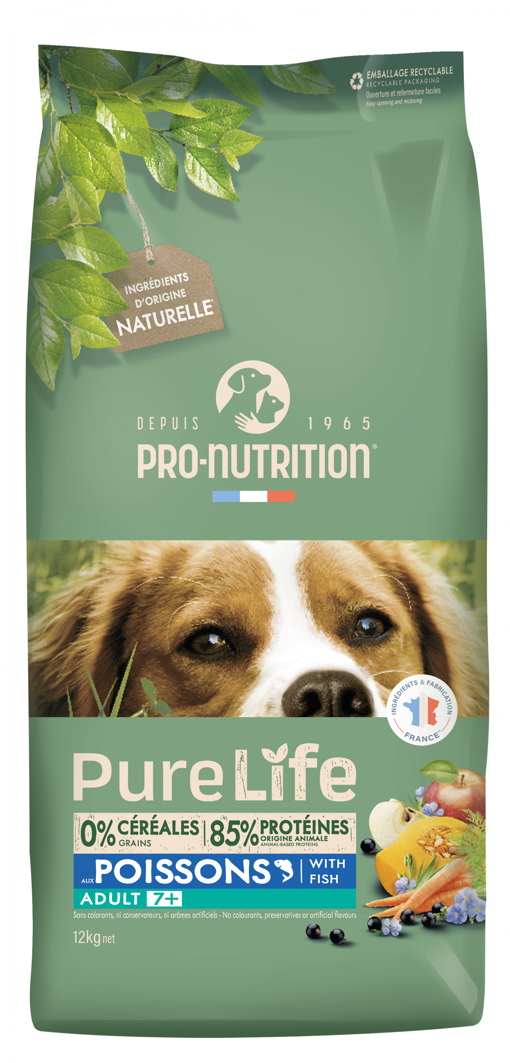 PRO-NUTRITION Pure Life Adult 7+ au Poisson pour chien âgé