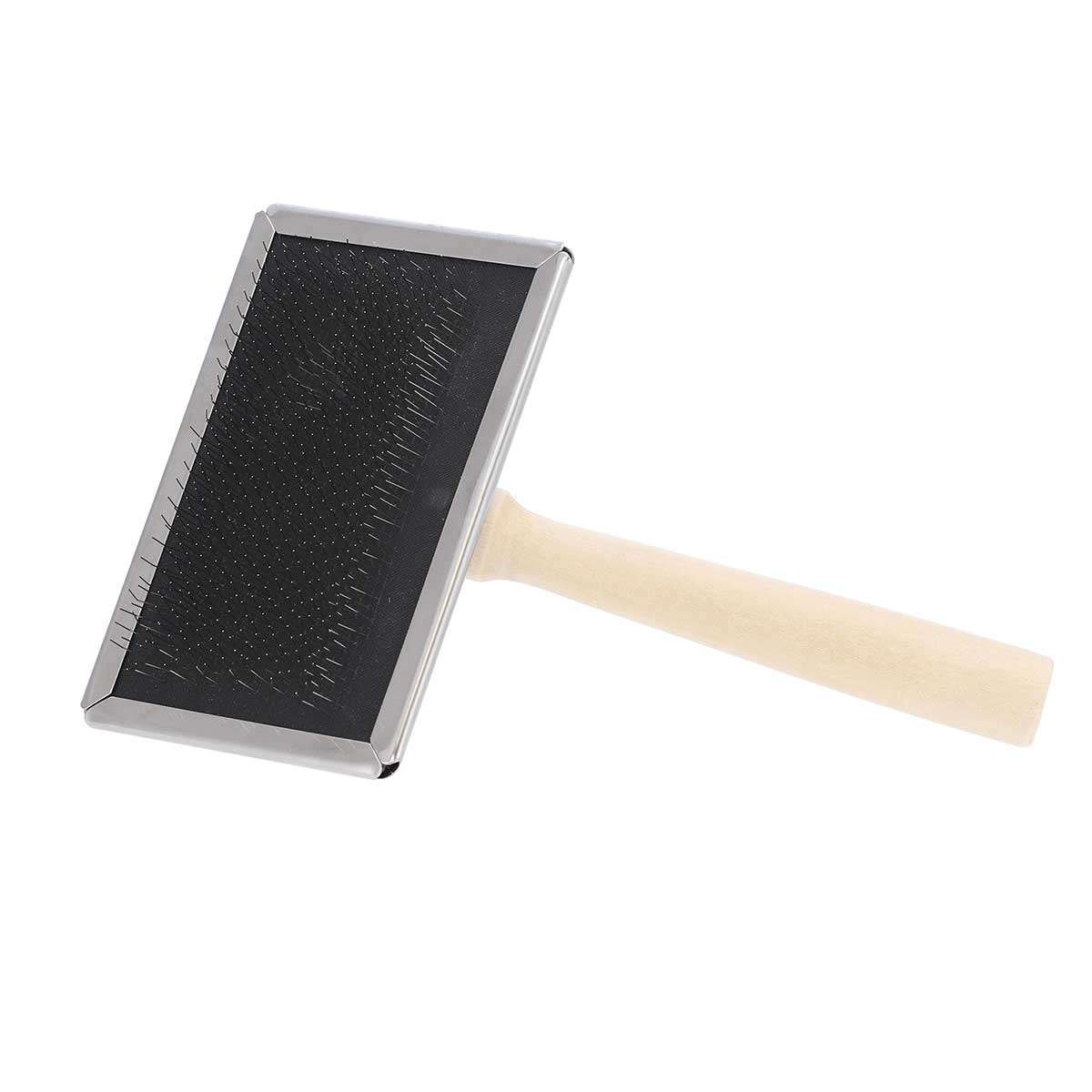 Brosse souple double face pour chien ou chat manche bois Zenatural ZOLIA